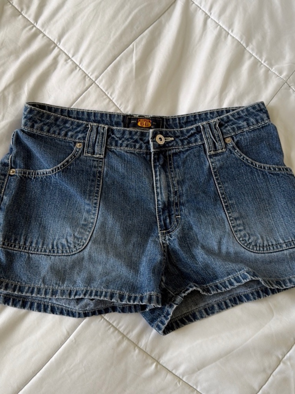 Vintage Route 66 Original Clothing Company Blue Denim Patch Pocket shorts